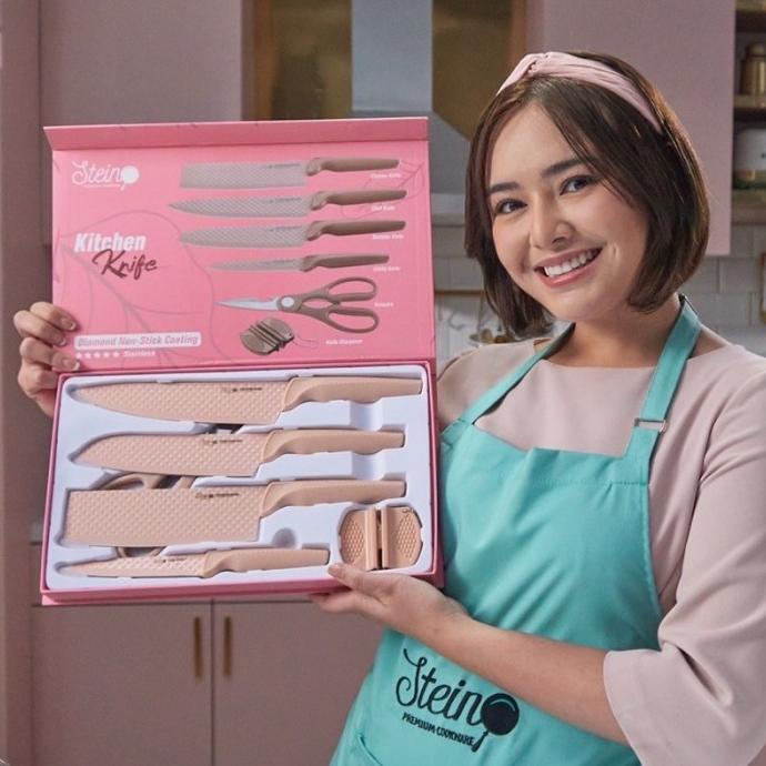 

[Free Bubble] Steincookware Stein Diamond Knives Set Pisau Set 6 In 1 Adriabilla