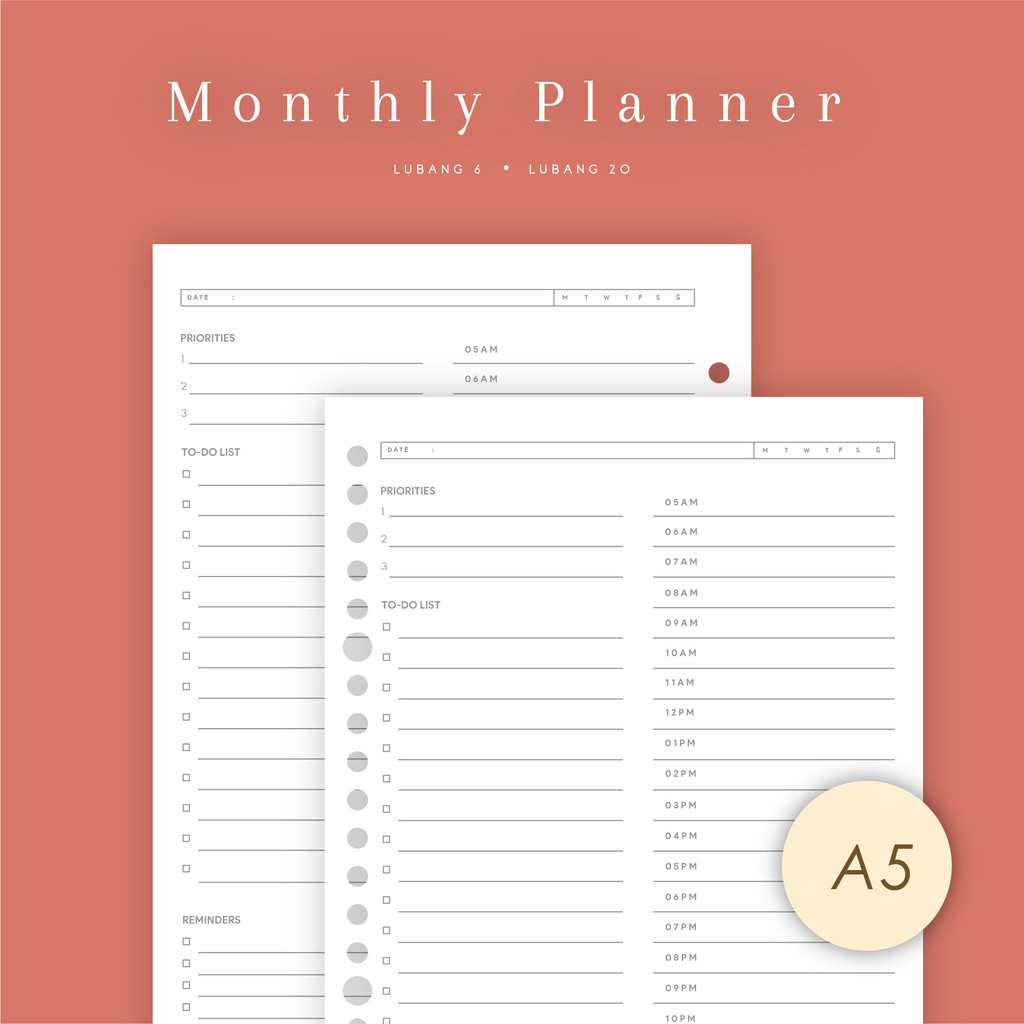 

A5 - Loose Leaf Daily Planner by Notokata - 8012