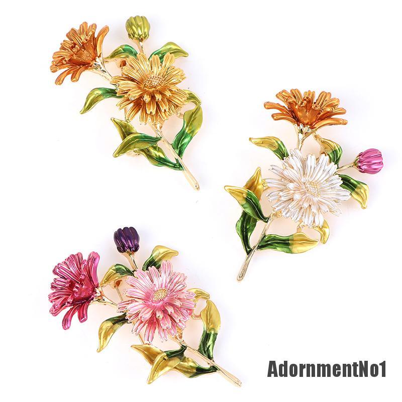 (Adornmentno1) 1pc Bros Pin Enamel Bunga Aster Untuk Wanita