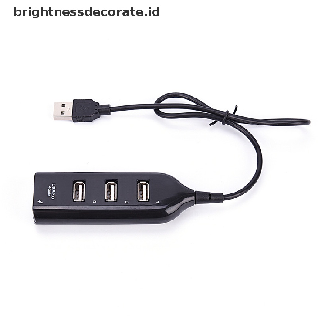 Hub Adapter Splitter 4 Port Usb 2.0 Kecepatan Tinggi Warna Hitam Untuk Pc / Komputer / Laptop