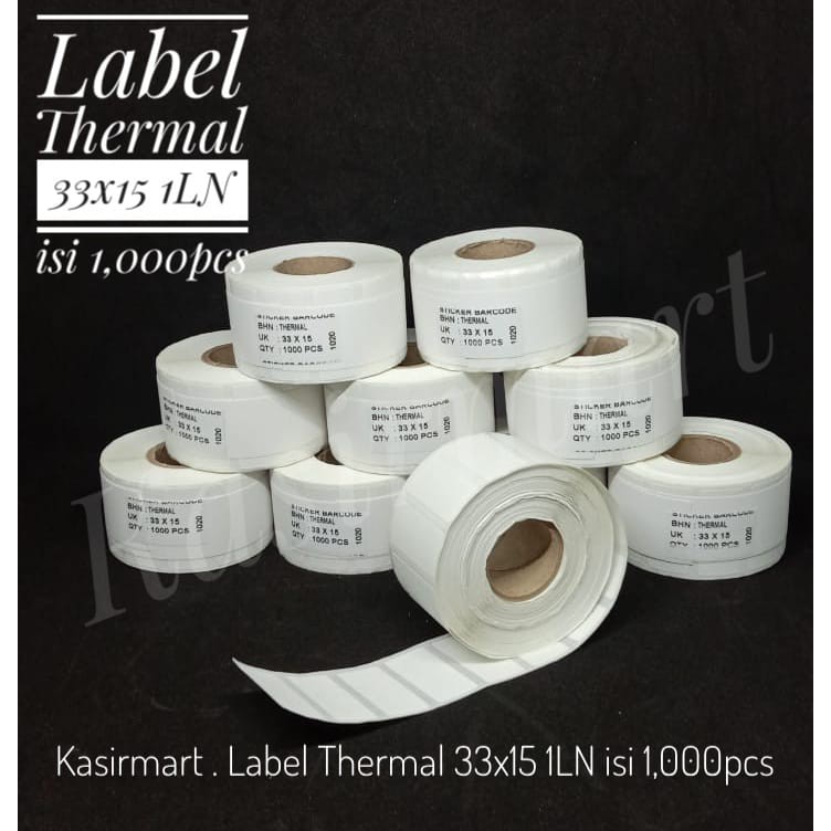 Label Stiker Thermal Barcode Harga 33x15 isi 1000 Sticker Printer Barcode C168 XP420 XP365 XP360