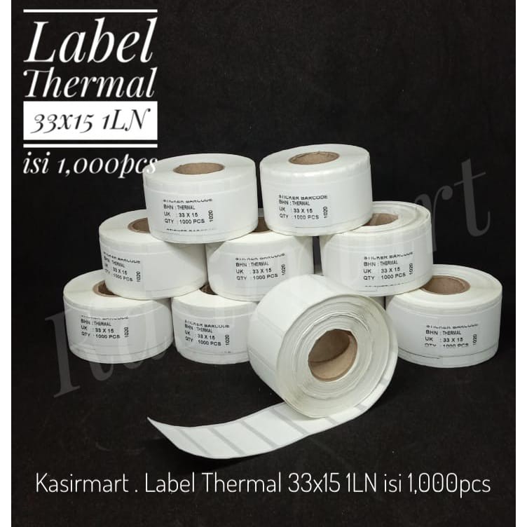 LABEL STIKER THERMAL BARCODE HARGA 33X15 ISI 1000 UNTUK PRINTER POSTEK C168 / BI428 / XP420 / CP2140 / XP365 / XP360