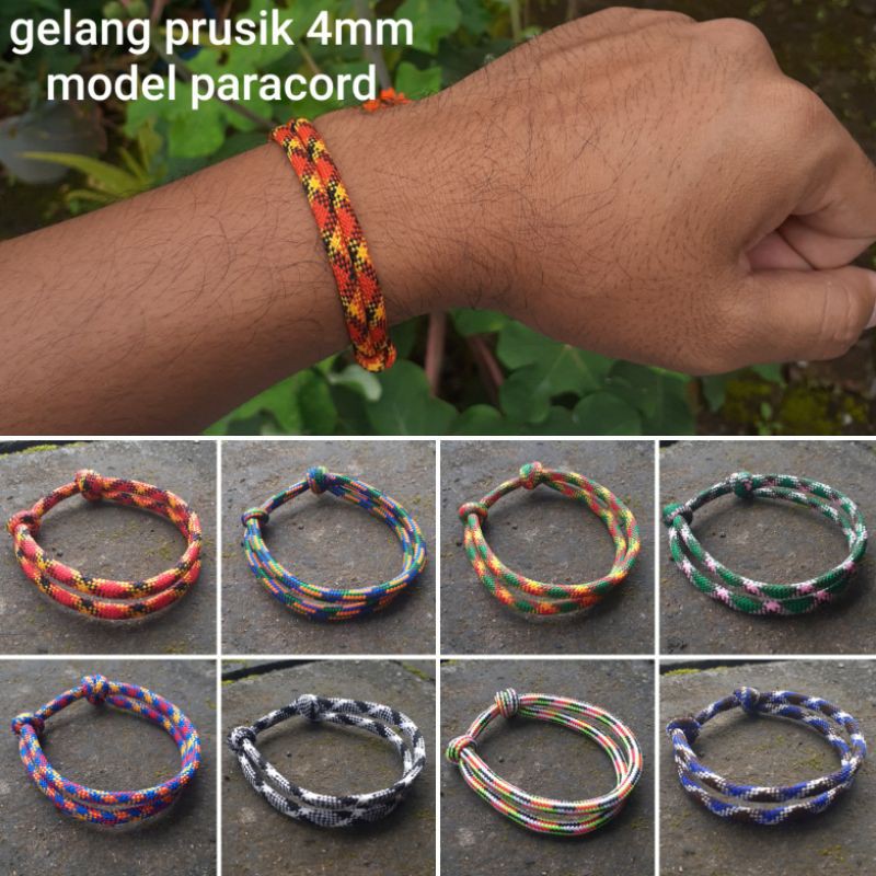 Gelang Tali Prusik 4 mm 4mm gelang prusik gelang couple gelang prusik handmade model paracord