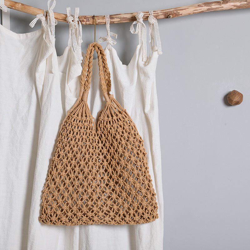 TC-59 tas jinjing belanja besar jerami straw rami etnik tradisional pantai import jepang korea c