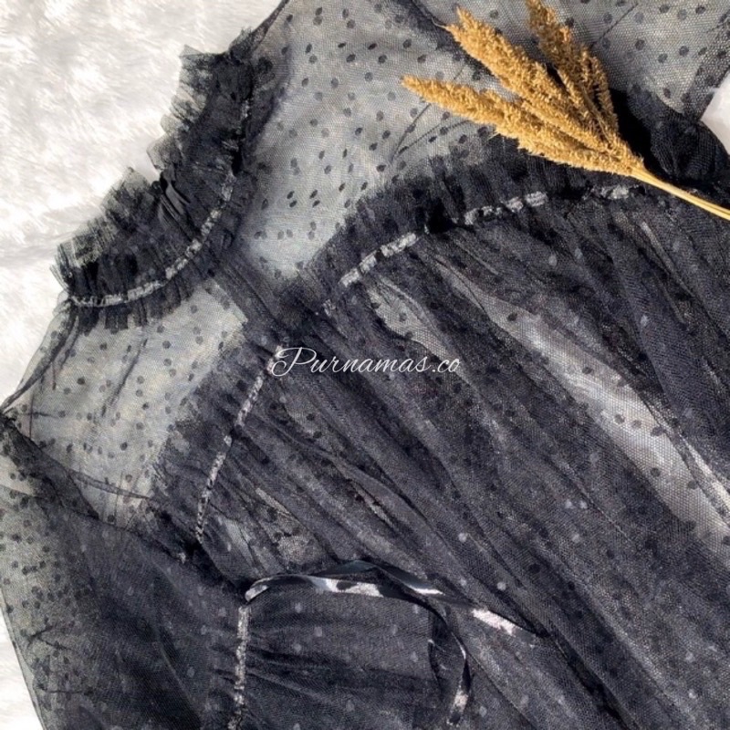 Preloved tille tunik purnamas black