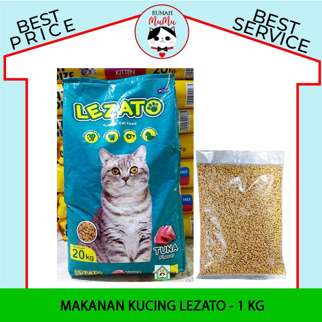 MAKANAN KUCING DEWASA MERK LEZATO - 1 KG