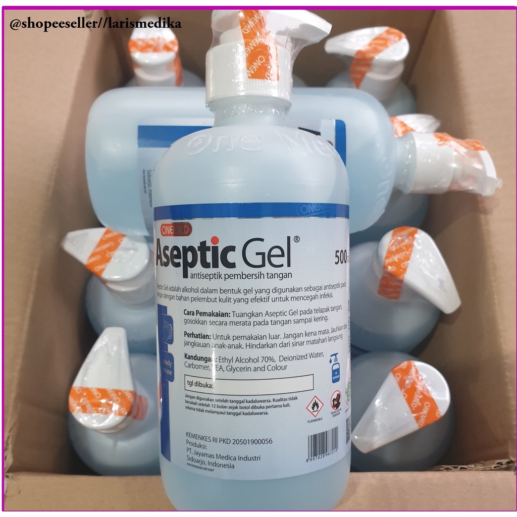 Aseptic Gel 500ml Onemed / Cairan Antiseptik Pump / Antiseptic Gel Dispenser Aseptic Gel 500 ml