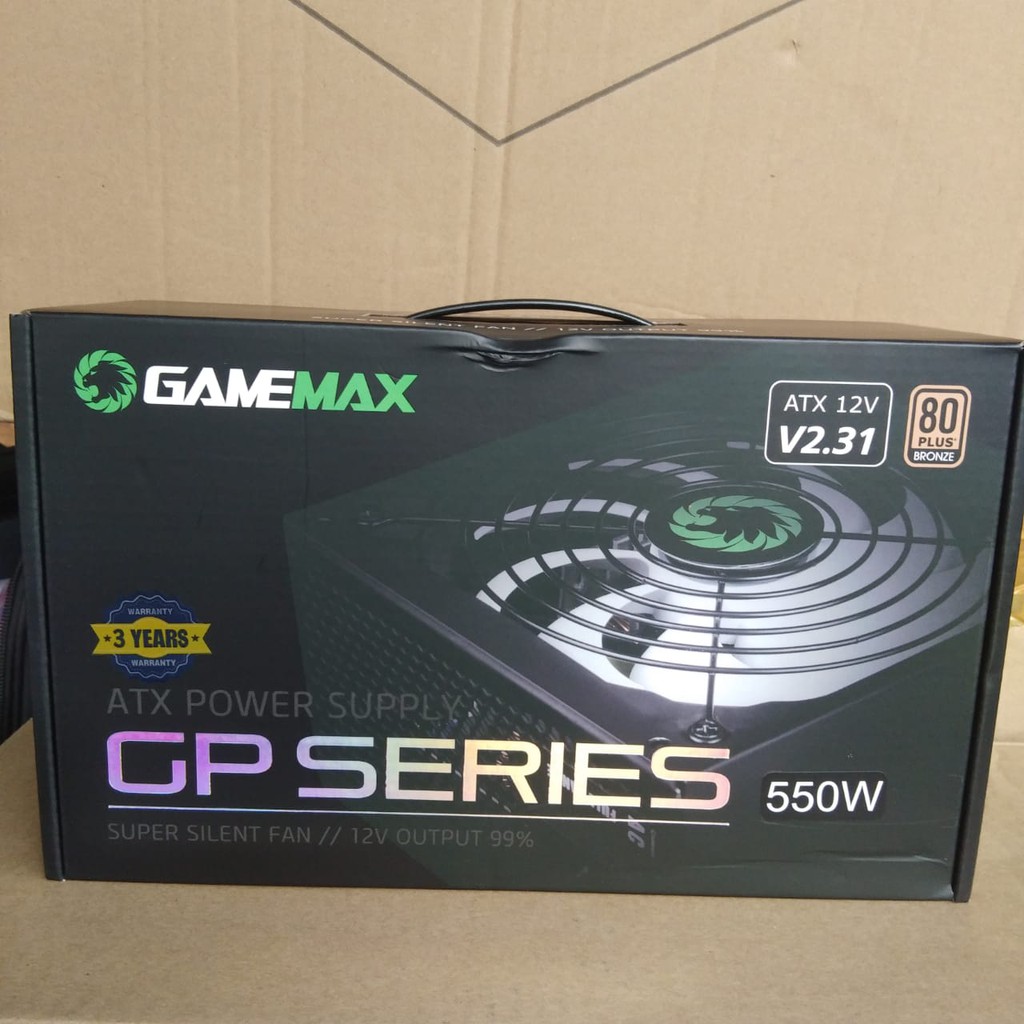 Gamemax GP550 PSU 550 Watt +80 Bronze Certified - Power Supply 550W