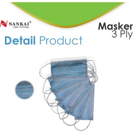 Masker Nankai 3 Ply Isi 50 Pc / Disposable Face Mask 3 Ply