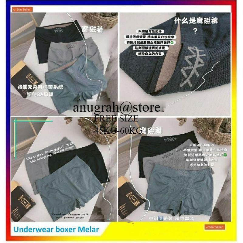 Celana Dalam Pria Boxer AAA BOX CD Cowok Laki All Size Katun Sempak Boxer