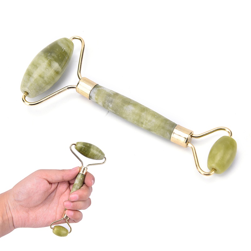 {LUCKID}Natural Jade Guasha Facial Beauty Massage Tool Jade Roller Face Thin massager