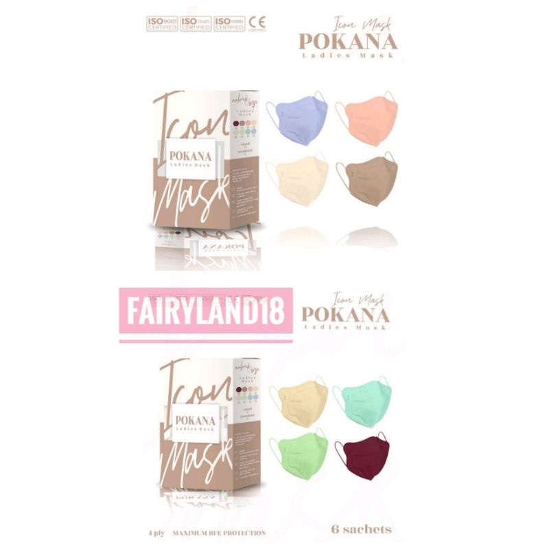 POKANA ICON BOX (LADIES MASK 4ply) Earloop