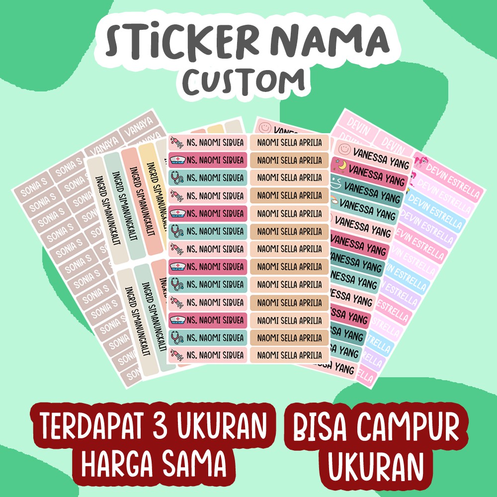 

[CLOSE PO] [CUSTOM] STICKER/LABEL NAMA CUSTOM AESTHETIC, LUCU, MURAH, DAN BERKUALITAS