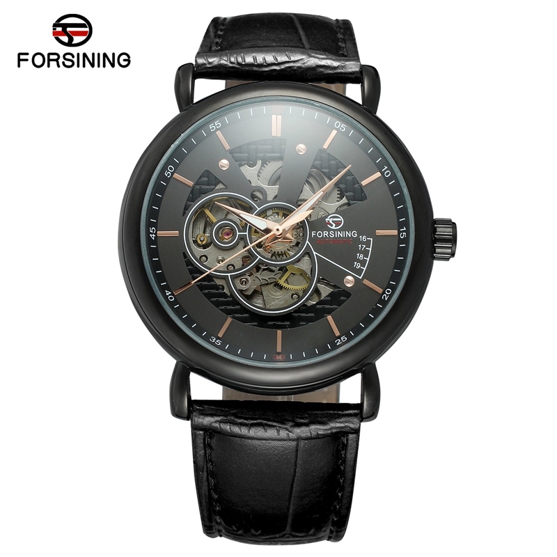 

Forsining Men'S Watch Leather Strap Mechanical Watch Hollow Dial Casual Men'S Automatic Watch