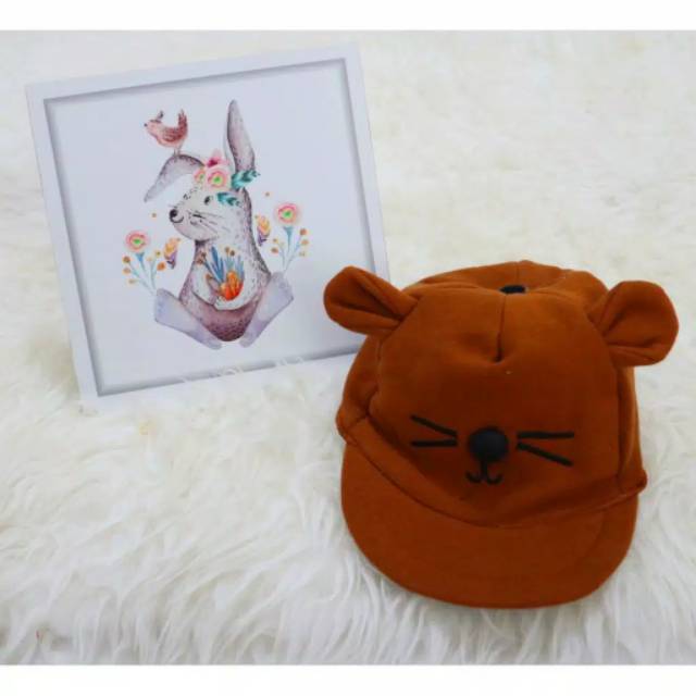 Topi Bayi Karakter Kucing Laki Laki Perempuan Usia New Born 0 - 18bulan topi kucing