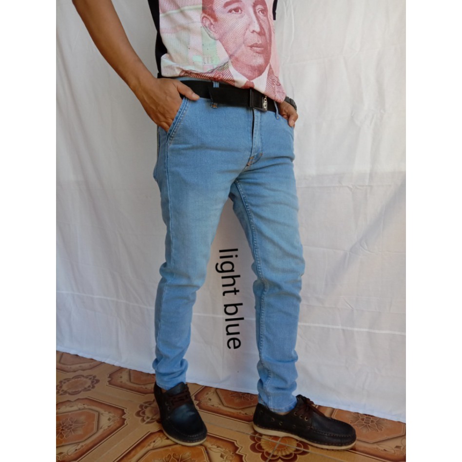CELANA SKINNY JEANS/CELANA PENSIL HITAM BAHAN MELAR/JEANS PANJANG PRIA