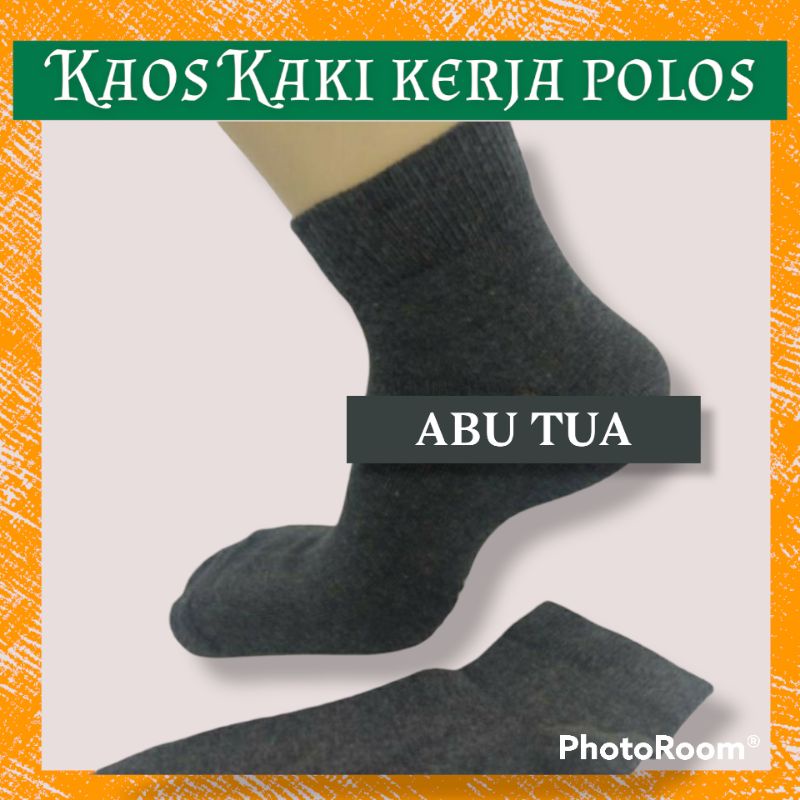 TERMURAH KAOS KAKI PENDEK POLOS PRIA WANITA DEWASA KAOS KAKI KERJA 3/4 MEN POLOS