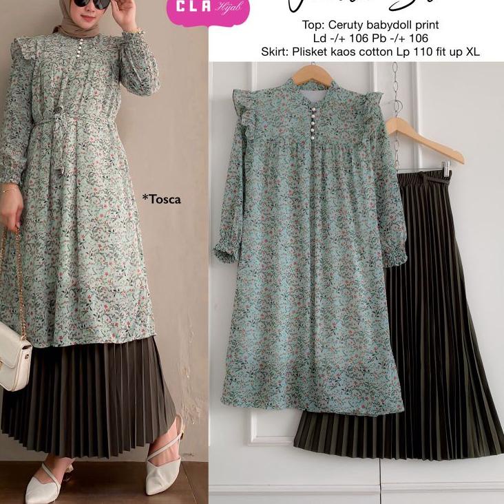 "CRC.26Au22ᴼ" (( RESTOCK )) JOVITA SET ORI BY CLA HIJAB // BAJU ATASAN TUNIK CERUTI BABYDOLL SETELAN