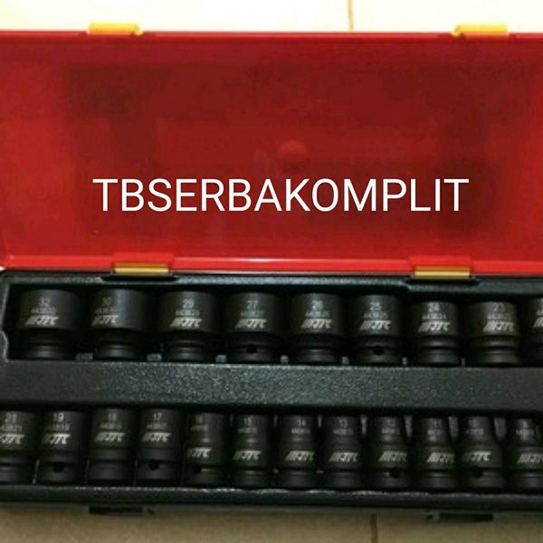 Impact Socket Set 22pcs 1-2 inch DR 6PT JTC K4223 Mata Sock Kunci Sok 0.5in 0.5 inch 6 PT