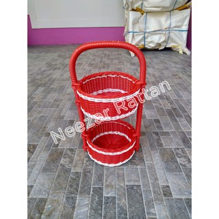 Tempat rak bumbu bawang rotan sintetis 2 susun Shopee Tempat rak bumbu bawang rotan sintetis 2 susun Shopee
