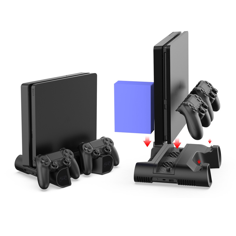 Kipas Docking Multifungsi PS4 Slim Pro Dengan LED Indikator Dobe