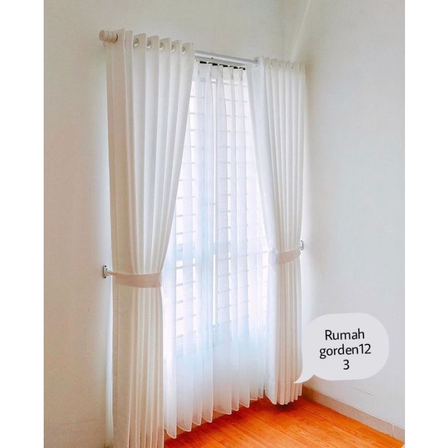 gordyn blackout polos putih /gorden jendela /gorden pintu
