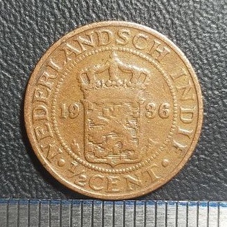 #01-BK. UANG KUNO / KOIN KUNO / BENGGOL 1/2 CENT TAHUN 1936