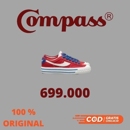 [ORIGINAL] COMPASS RETROGRADE LOW RETAILER / RED BLUE SIZE 40