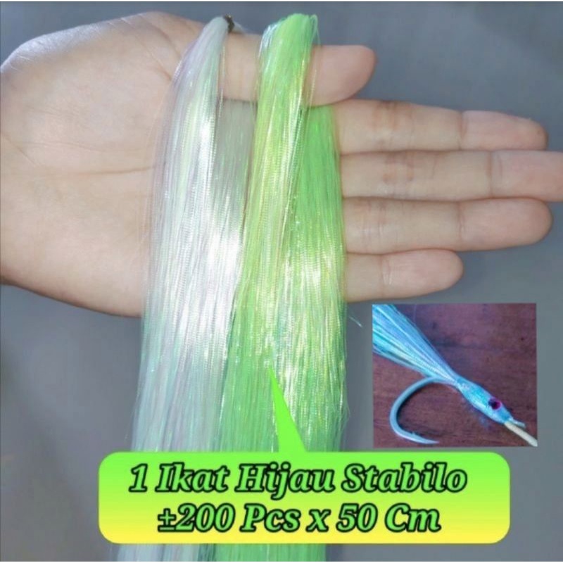 200PCS X 50 CM Benang Sutra Kilap | Benang Assist Hook | Umpan Sabiki | Benang Kilat BENANG MUTIARA 
