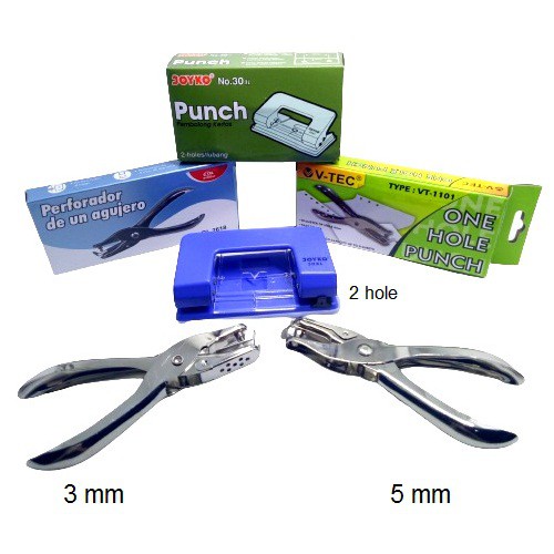 

Pembolong Kertas Perforator Punch 3 mm , 6 mm , 2 lubang 5 mm / Plong Plongan Pelubang Hang Tag