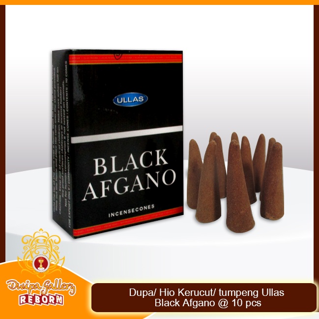 Dupa Hio Wangi Ullas Kerucut Cone Incense Black Afgano 10pcs