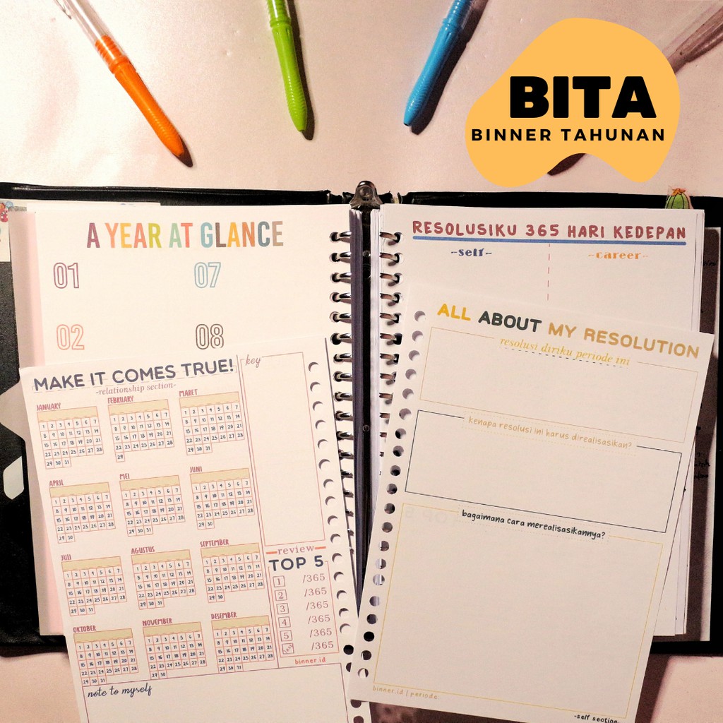 

General Goals Planner Yearly Version Refill Binder Planner by Binner.id