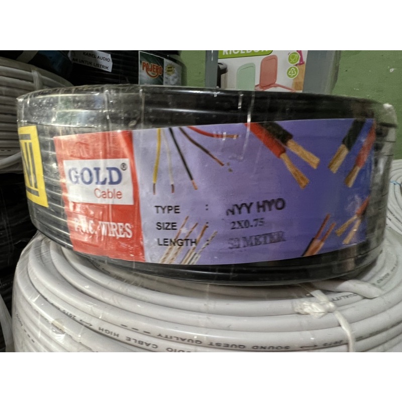 Kabel Listrik NYM HYO 2x0,75 mm GOLD 50 meter