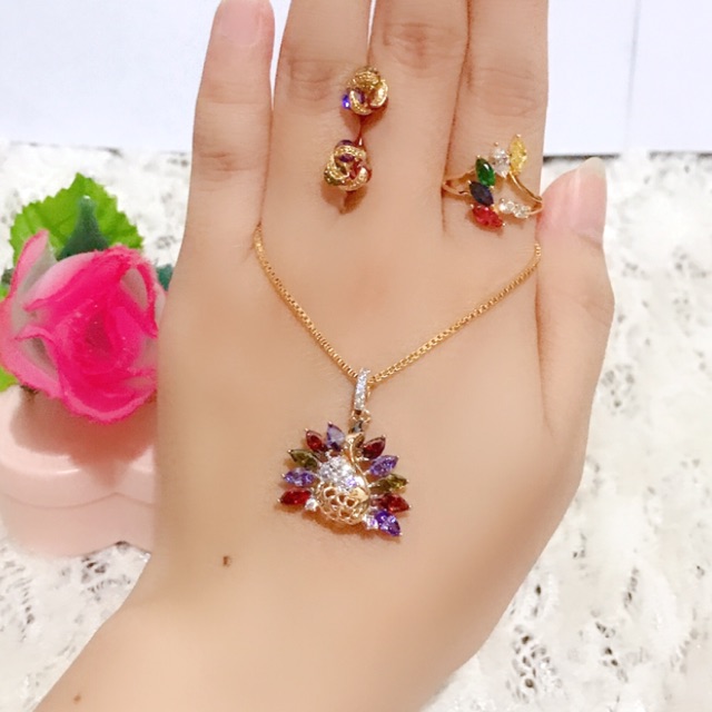 set giok warna ungu permata giok asli 88