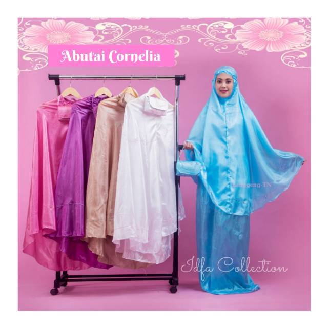 Mukena satin stik corneli alesya traveling