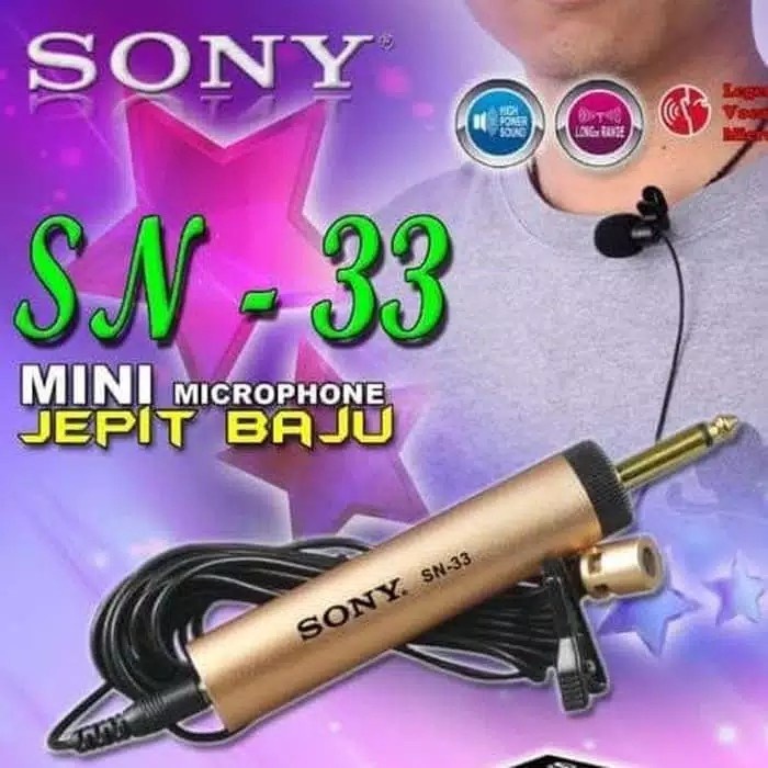 MIC JEPIT SONY SN33 / SN 33 MIC CLIP ON SONY / MICROPHONE JEPIT SONY