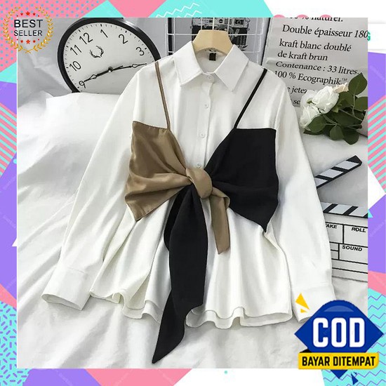 Kemeja Wanita Guilen Lengan Panjang / Atasan Cewek Oversize Korea Fashion Kekinian [ Promo Termurah 
