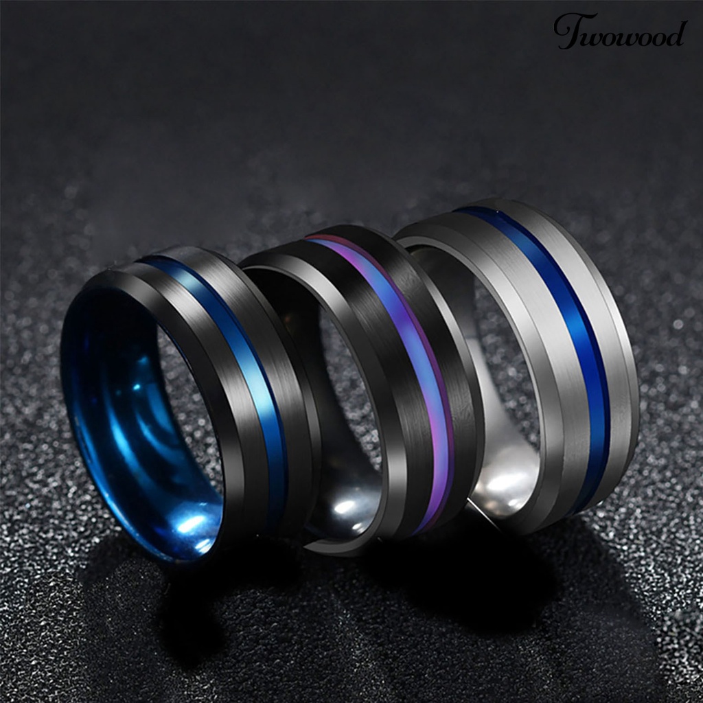 Cincin Jari Warna Ganda Ukuran 8MM Untuk Unisex