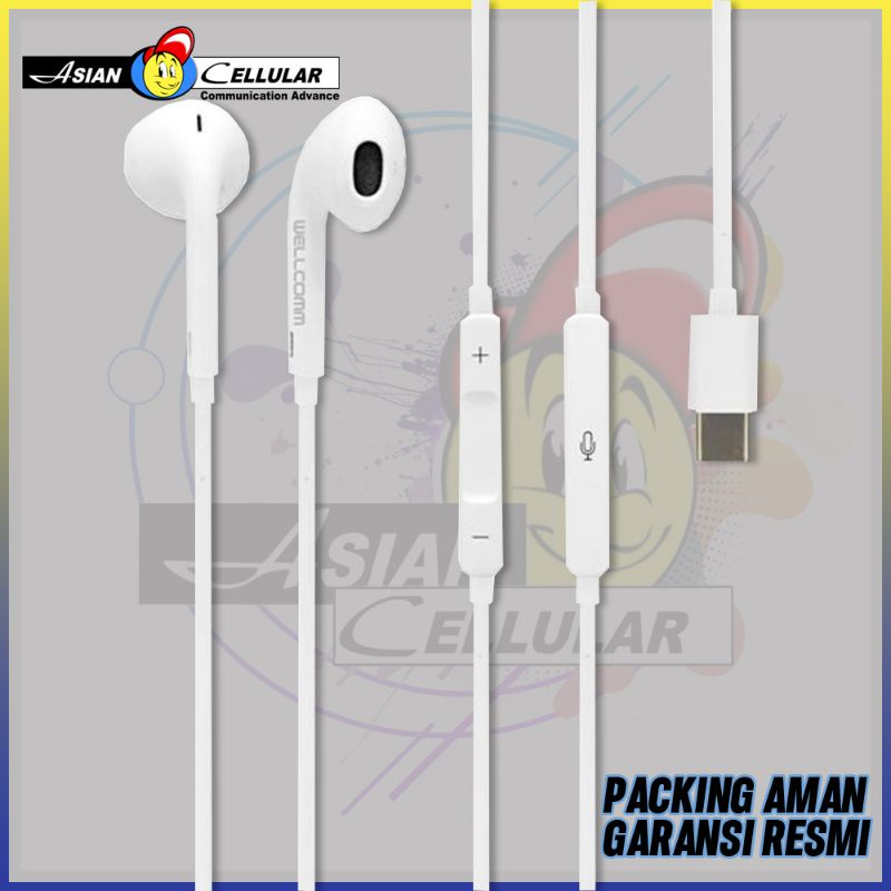 HANDSFREE HEADSET WELLCOMM SP-99 TYPE C - ORIGINAL RESMI