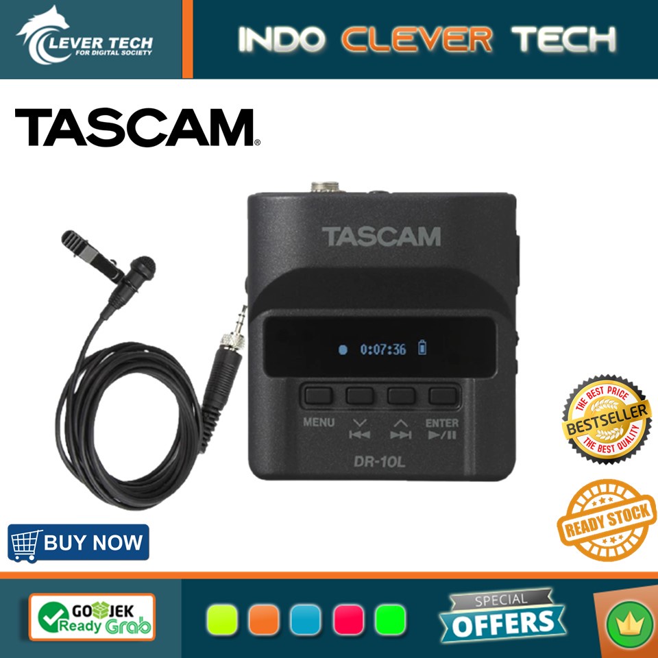 Tascam DR-10L Portable Digital Audio Recorder with Lavalier Microphone