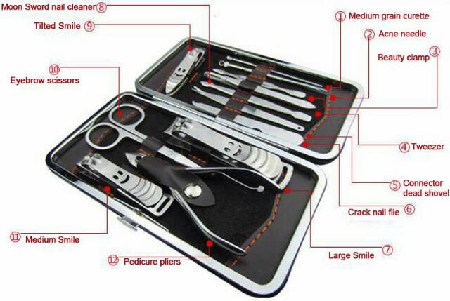 Nail Art Set Manicure Pedicure - 12 PCS