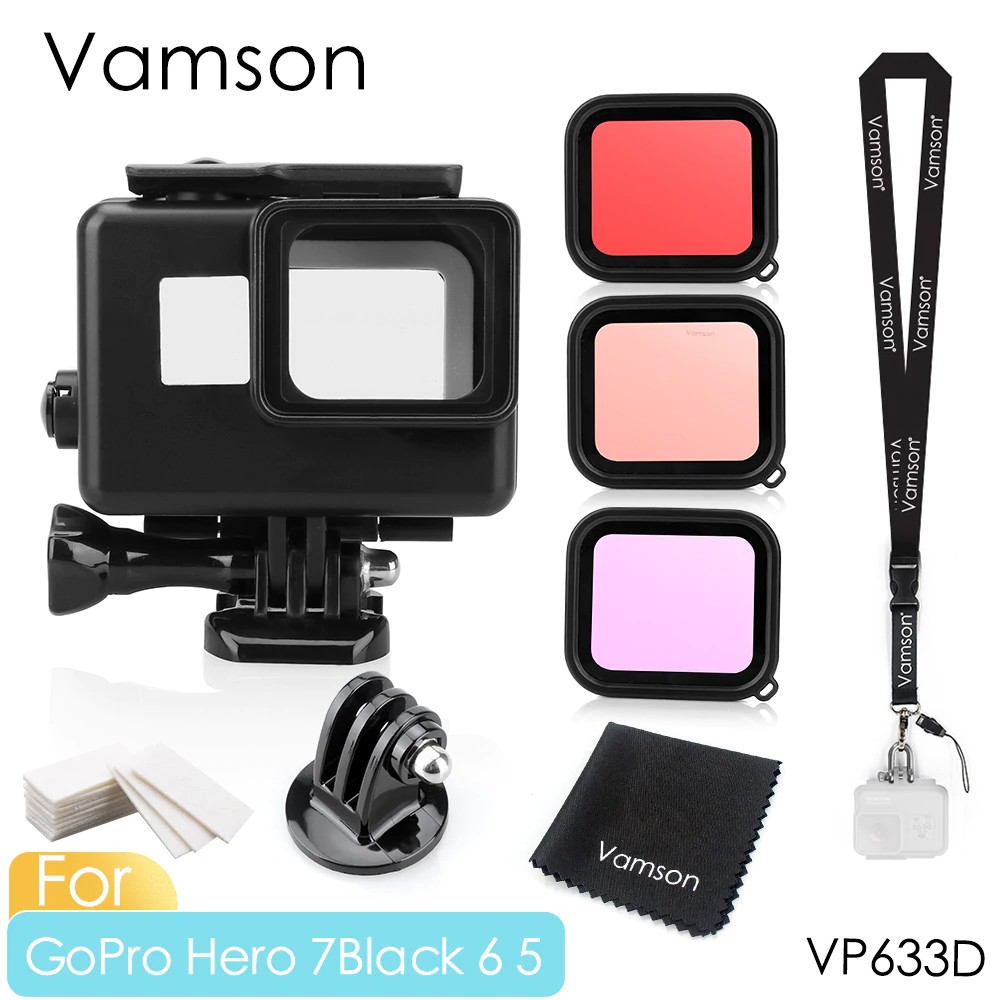 kamera Vamson for Gopro Hero 7 6 5 Black Accessories kit Waterproof Protection Housing Case Diving