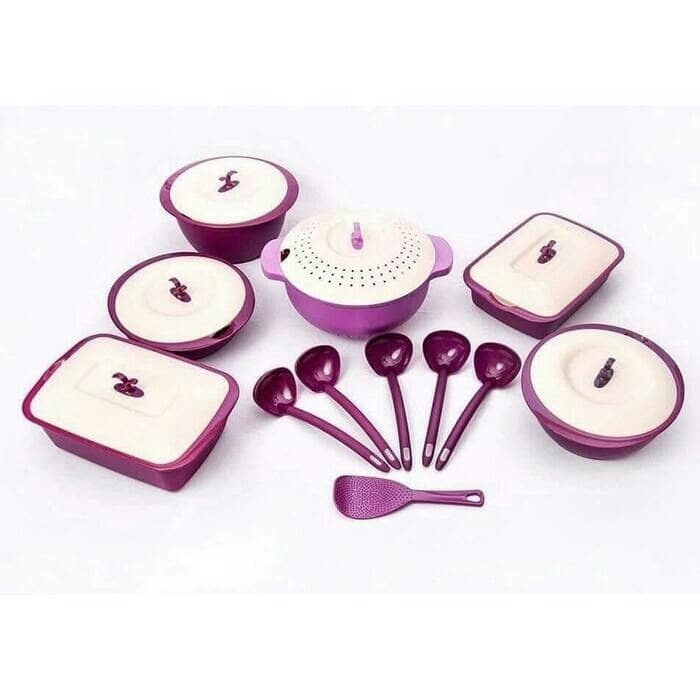 ASVITA EMERALD FAMILY 6 SET  ( WADAH SAJIAN MAKAN ) WARNA UNGU