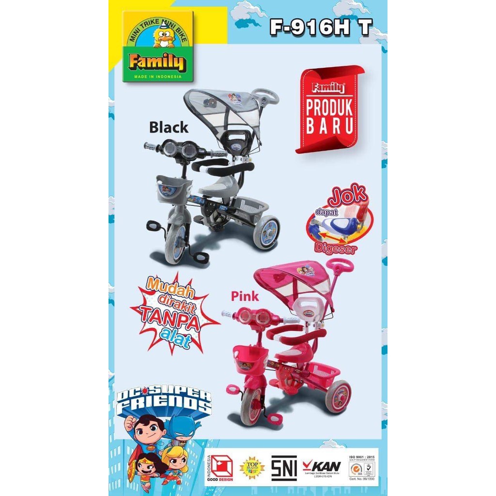 SEPEDA ANAK RODA 3 FAMILY F 916 HT MUSIC&LAMPU