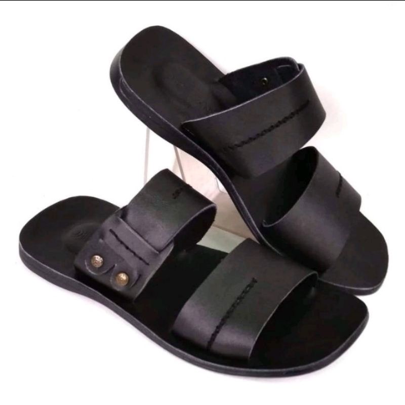 COD!!! SANDAL SELOP PRIA KULIT ASLI 100% SOL KARET TPR ANTI SLIP/TIDAK LICIN