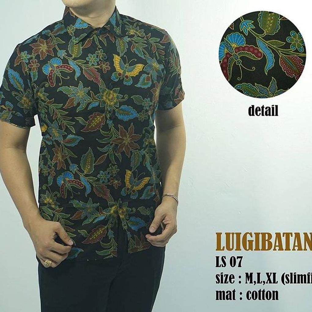 Terhemat Baju Batik Slimfit Luigi Batani LS07 - Kemeja Batik Slimfit Modern