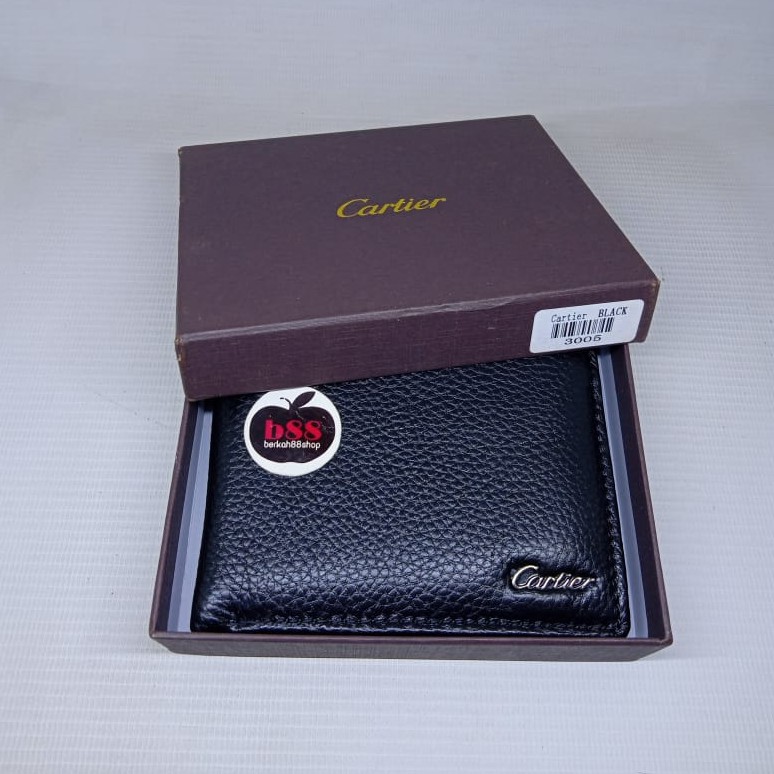 DOMPET KULIT ASLI IMPORT PRIA CARTIR BLACK BRANDED