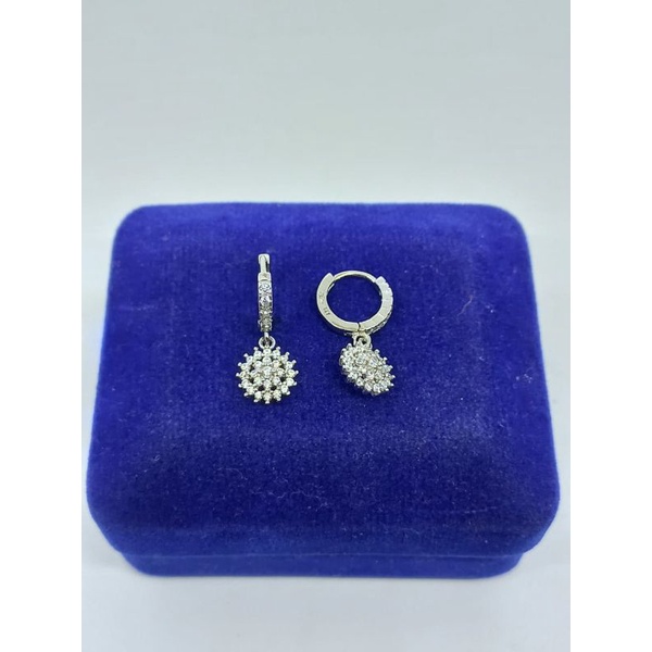 anting jepit donat + m. bunga full mp /anting perak asli silver 925 lapis emas/anting fashion wanita