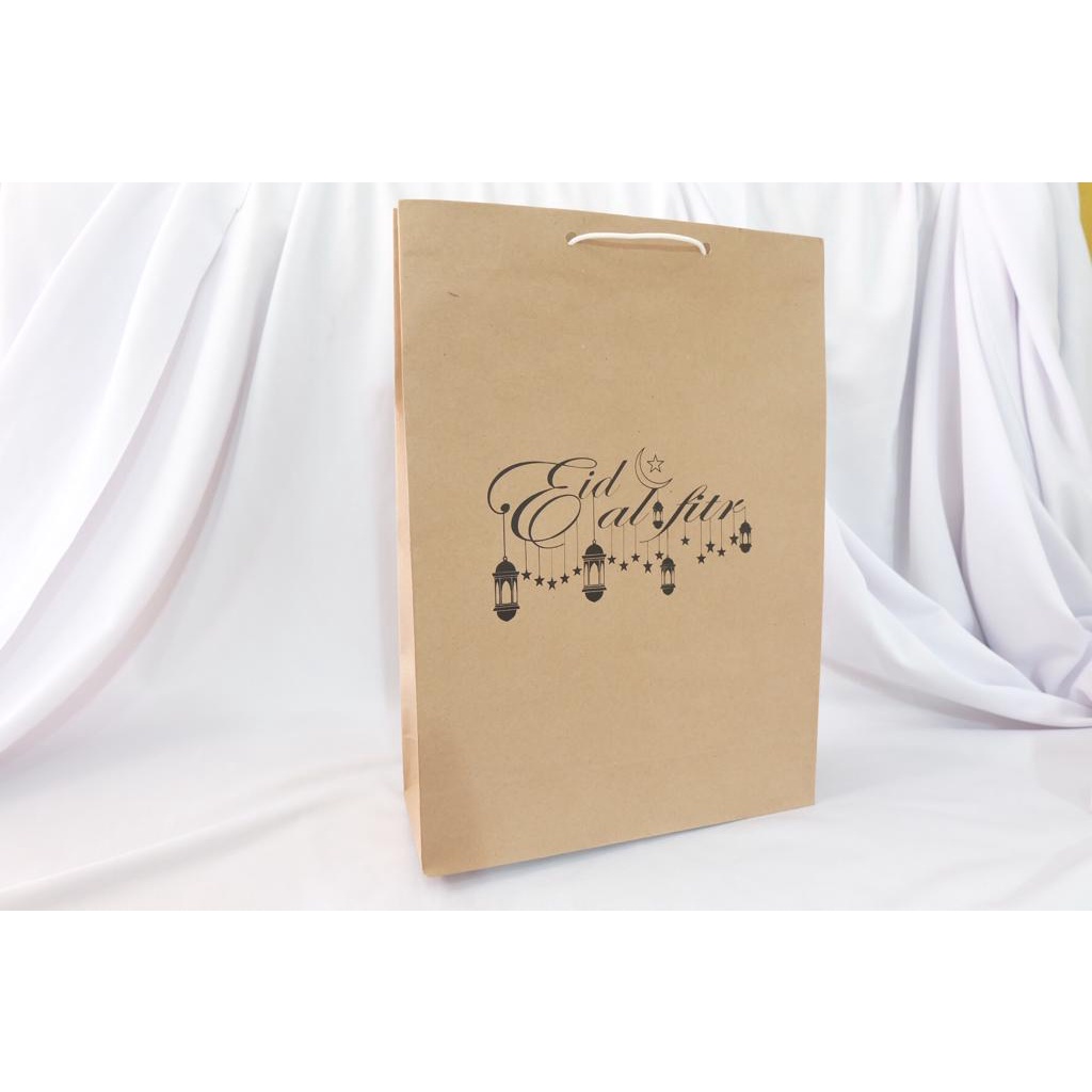 

paperbag coklat sablon hitam eid al fitr spesial idul fitri