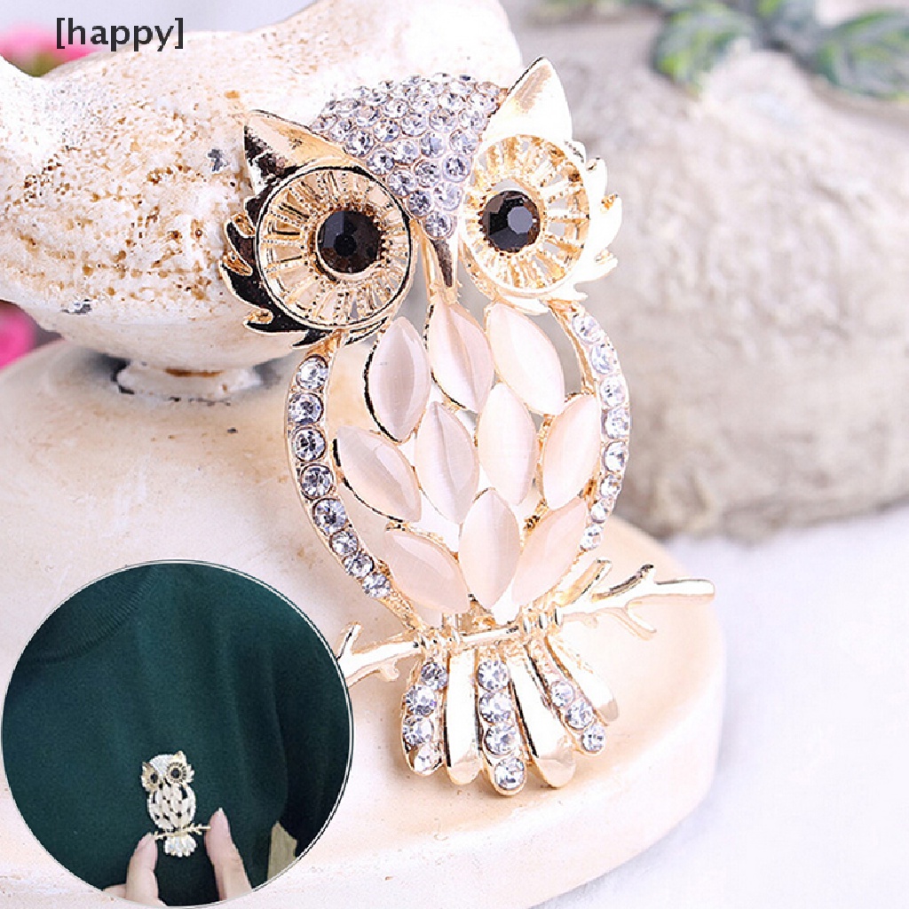 Bros Pin Bentuk Burung Hantu Besar Gaya Vintage Untuk Hijab